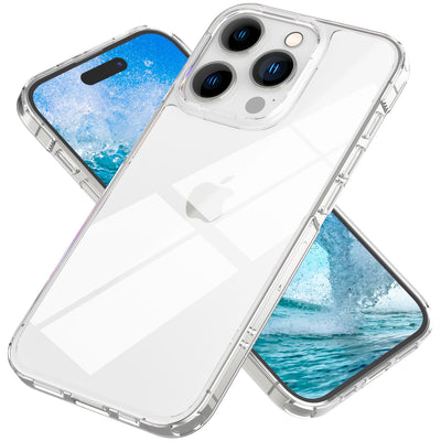 NALIA Transparente Hülle für iPhone 15 Pro – Anti-Gelb & Stoßfest – BLYSS (Rückseite in Glas-Optik) – Marke aus Berlin NALIA Transparente Hülle