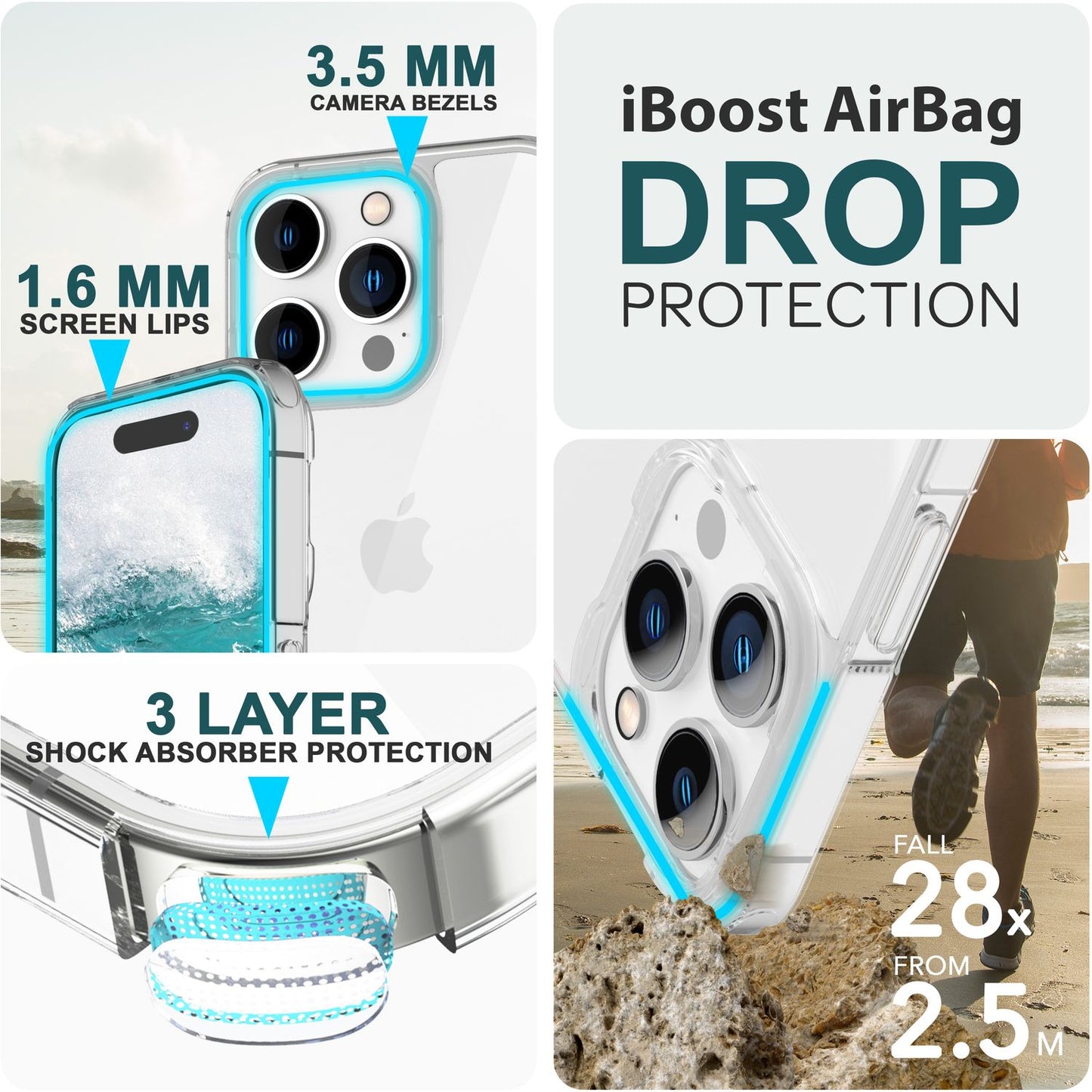 Hülle Klar für iPhone 15 Pro Max Clear Hard Case Handyhülle Cover Schutz Tasche