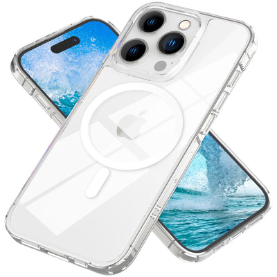 NALIA Transparentes Magnet Case für iPhone 15 Pro Max – MagPower System (MagSafe kompatibel) – LUMEX (Edle Glas-Optik, aber unzerbrechlich) – Marke aus Berlin NALIA Transparente Hülle