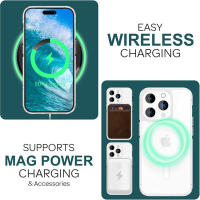 NALIA Transparentes Magnet Case für iPhone 15 Pro Max – MagPower System (MagSafe kompatibel) – LUMEX (Edle Glas-Optik, aber unzerbrechlich) – Marke aus Berlin NALIA Transparente Hülle