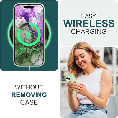 NALIA Matte Handyhülle für iPhone 15 – Stoßfester Silikon-Rahmen & Semi-Transparent – FUZION (Anti-Fingerprint Case) – Marke aus Berlin Mint-Grün NALIA Protective Hülle