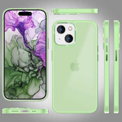 NALIA Matte Handyhülle für iPhone 15 – Stoßfester Silikon-Rahmen & Semi-Transparent – FUZION (Anti-Fingerprint Case) – Marke aus Berlin Mint-Grün NALIA Protective Hülle