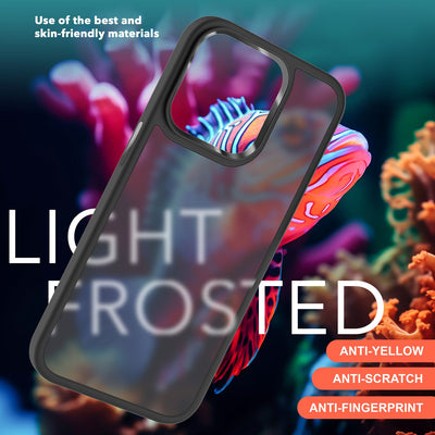 NALIA Matte Handyhülle für iPhone 15 – Stoßfester Silikon-Rahmen & Semi-Transparent – FUZION (Anti-Fingerprint Case) – Marke aus Berlin Schwarz NALIA Protective Hülle