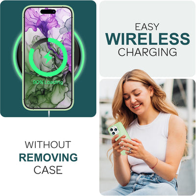 NALIA Matte Handyhülle für iPhone 15 Pro Max – Stoßfester Silikon-Rahmen & Semi-Transparent – FUZION (Anti-Fingerprint Case) – Marke aus Berlin Mint-Grün NALIA Protective Hülle