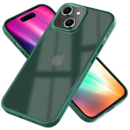 Hülle Hybrid für iPhone 15 Frosted Hard Case Fall Schutz Rahmen Handyhülle Cover Grün NALIA Protective Hülle
