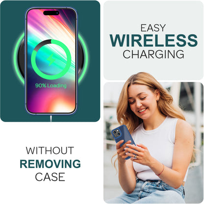 Hülle Hybrid für iPhone 15 Frosted Hard Case Fall Schutz Rahmen Handyhülle Cover Dunkelblau NALIA Protective Hülle