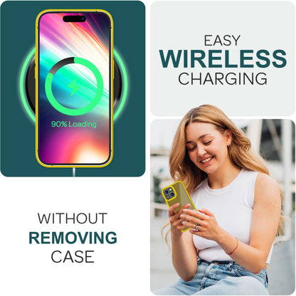 Hülle Hybrid für iPhone 15 Frosted Hard Case Fall Schutz Rahmen Handyhülle Cover Gelb NALIA Protective Hülle