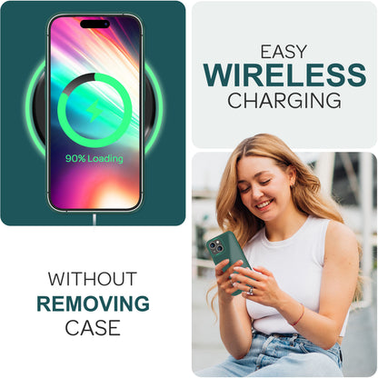 Hülle Hybrid für iPhone 15 Frosted Hard Case Fall Schutz Rahmen Handyhülle Cover Grün NALIA Protective Hülle