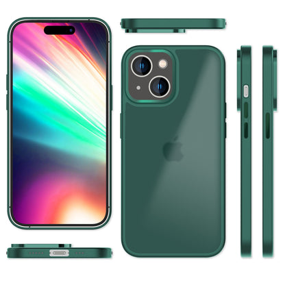 Hülle Hybrid für iPhone 15 Frosted Hard Case Fall Schutz Rahmen Handyhülle Cover Grün NALIA Protective Hülle
