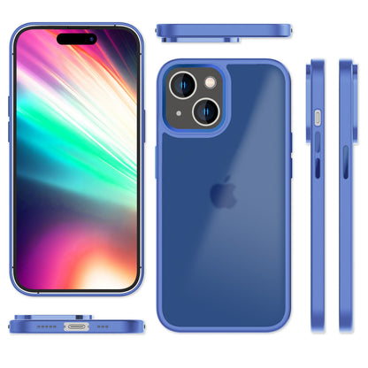 Hülle Hybrid für iPhone 15 Frosted Hard Case Fall Schutz Rahmen Handyhülle Cover Hellblau NALIA Protective Hülle