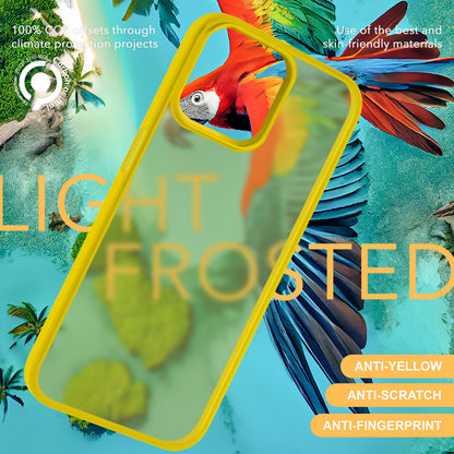 Hülle Hybrid für iPhone 15 Frosted Hard Case Fall Schutz Rahmen Handyhülle Cover Gelb NALIA Protective Hülle