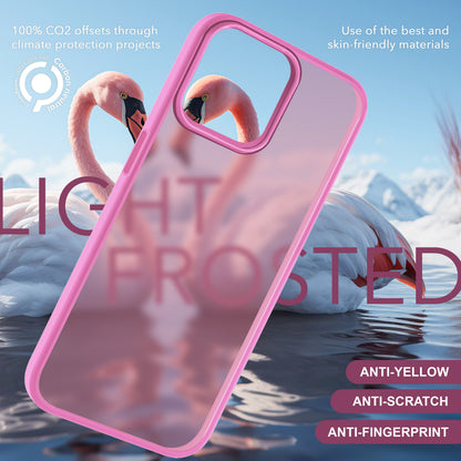 Hülle Hybrid für iPhone 15 Frosted Hard Case Fall Schutz Rahmen Handyhülle Cover Pink NALIA Protective Hülle