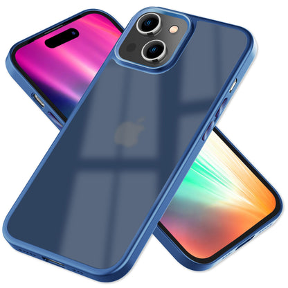 Hülle Hybrid für iPhone 15 Plus Frosted Hard Case Fall Schutz Rahmen Handyhülle Dunkelblau NALIA Protective Hülle