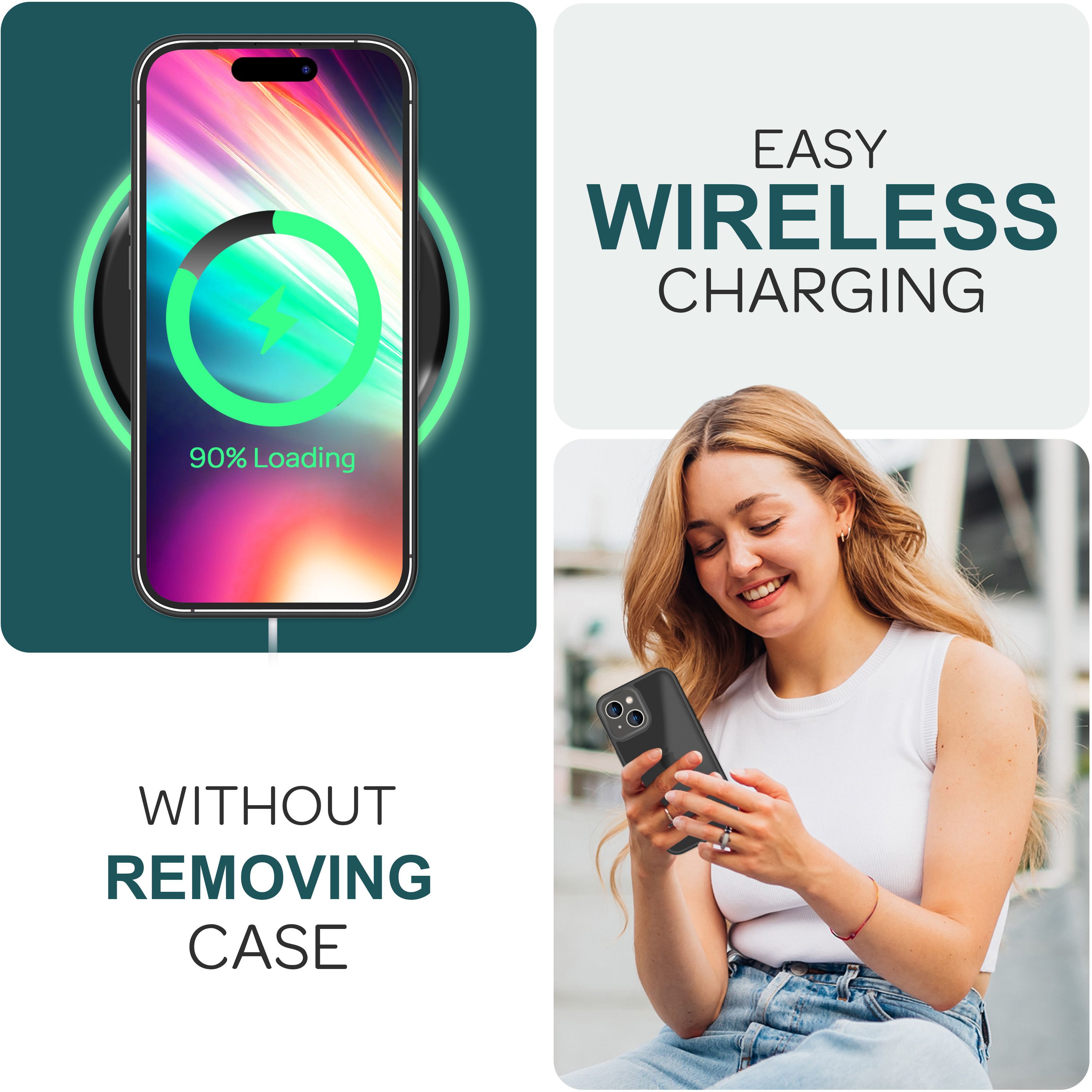 Hülle Hybrid für iPhone 15 Plus Frosted Hard Case Fall Schutz Rahmen Handyhülle Schwarz NALIA Protective Hülle