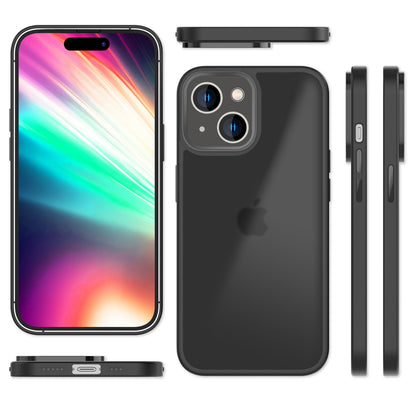 Hülle Hybrid für iPhone 15 Plus Frosted Hard Case Fall Schutz Rahmen Handyhülle Schwarz NALIA Protective Hülle