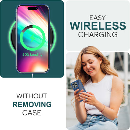 Hülle Hybrid für iPhone 15 Pro Frosted Hard Case Handyhülle Fall Schutz Rahmen Dunkelblau NALIA Protective Hülle