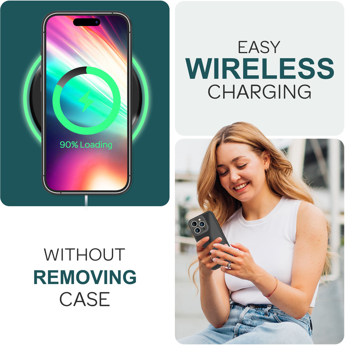 NALIA Frosted Hybrid Cover kompatibel mit iPhone 15 Pro Hülle, Semi-Transparent Mattiert Durchscheinend Anti-Gelb, Harte Rückseite & Verstärkter Fallschutz Rahmen Bumper, Handyhülle Schwarz NALIA Protective Hülle
