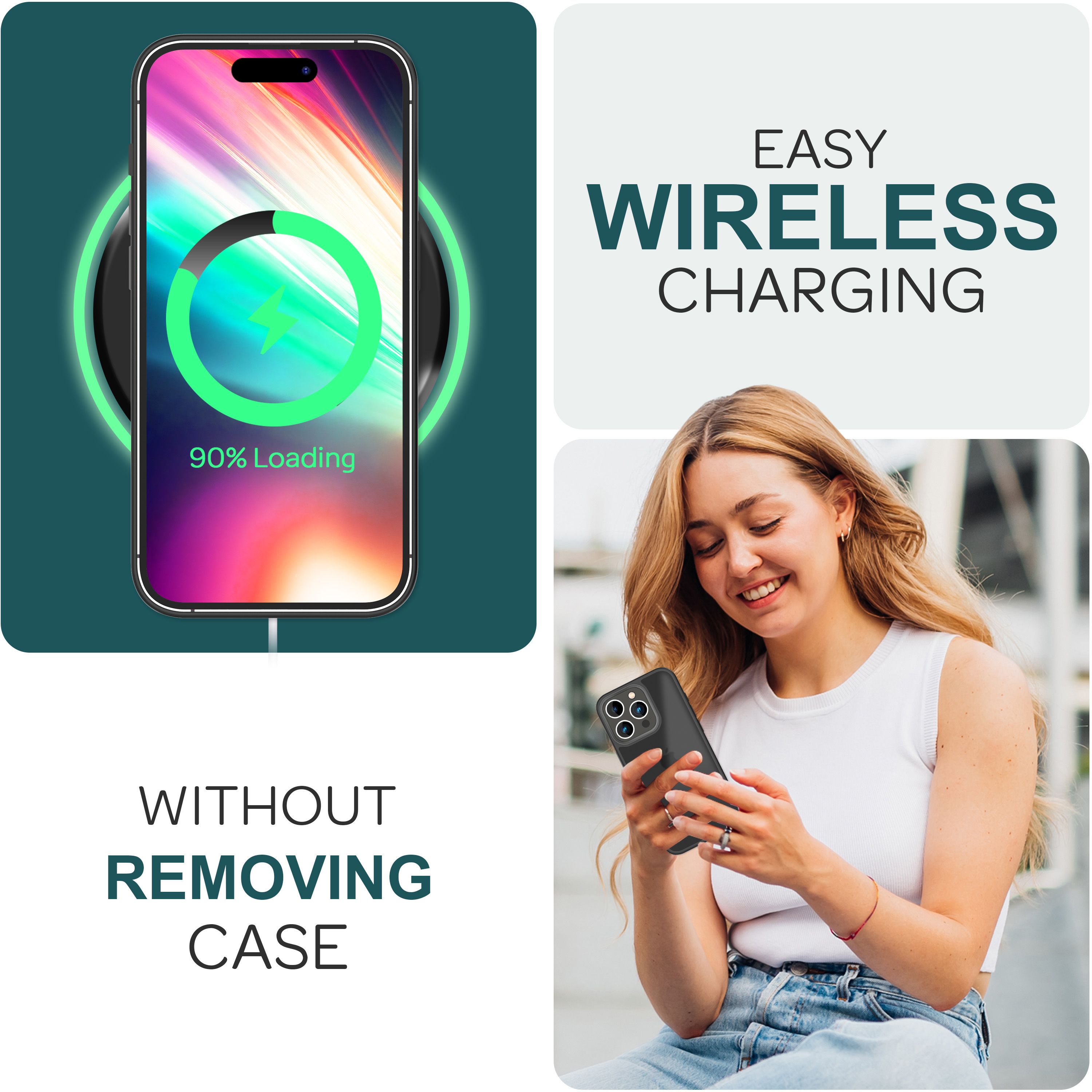 Hülle Hybrid für iPhone 15 Pro Frosted Hard Case Handyhülle Fall Schutz Rahmen Schwarz NALIA Protective Hülle