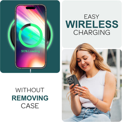 NALIA Frosted Hybrid Cover kompatibel mit iPhone 15 Pro Hülle, Semi-Transparent Mattiert Durchscheinend Anti-Gelb, Harte Rückseite & Verstärkter Fallschutz Rahmen Bumper, Handyhülle Schwarz NALIA Protective Hülle