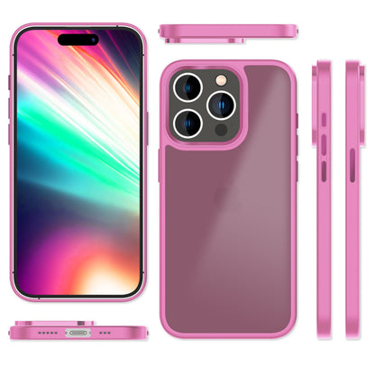 Hülle Hybrid für iPhone 15 Pro Frosted Hard Case Handyhülle Fall Schutz Rahmen Pink NALIA Protective Hülle