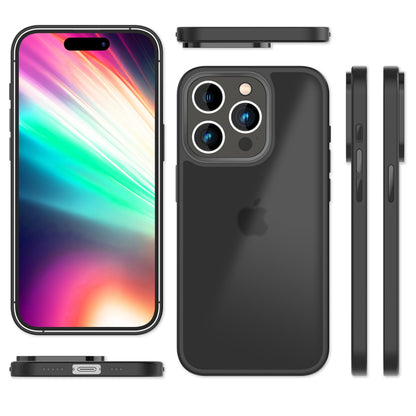 Hülle Hybrid für iPhone 15 Pro Frosted Hard Case Handyhülle Fall Schutz Rahmen Schwarz NALIA Protective Hülle