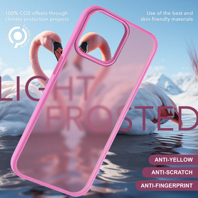 NALIA Frosted Hybrid Cover kompatibel mit iPhone 15 Pro Max Hülle, Semi-Transparent Mattiert Durchscheinend Anti-Gelb, Harte Rückseite & Verstärkter Fallschutz Rahmen, Handyhülle Pink NALIA Protective Hülle