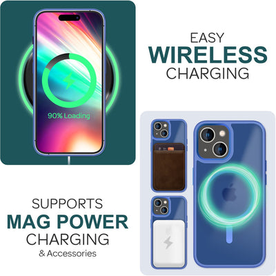 NALIA Magnet-Case für iPhone 15 – Matt-Transparent & MagSafe Kompatibel – MATTEX (Rutschfest, Stoßfest & Anti-Fingerabdruck) – Marke aus Berlin Hellblau NALIA Protective Hülle