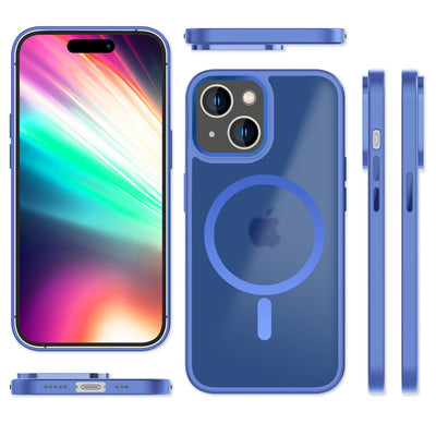 NALIA Magnet-Case für iPhone 15 – Matt-Transparent & MagSafe Kompatibel – MATTEX (Rutschfest, Stoßfest & Anti-Fingerabdruck) – Marke aus Berlin Hellblau NALIA Protective Hülle