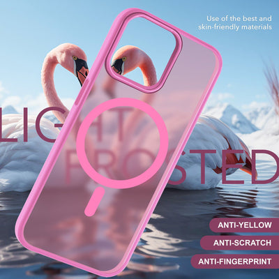 NALIA Magnet-Case für iPhone 15 – Matt-Transparent & MagSafe Kompatibel – MATTEX (Rutschfest, Stoßfest & Anti-Fingerabdruck) – Marke aus Berlin Pink NALIA Protective Hülle