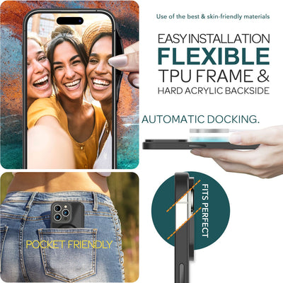NALIA Magnet-Case für iPhone 15 Pro Max – Matt-Transparent & MagSafe Kompatibel – MATTEX (Rutschfest, Stoßfest & Anti-Fingerabdruck) – Marke aus Berlin Schwarz NALIA Protective Hülle