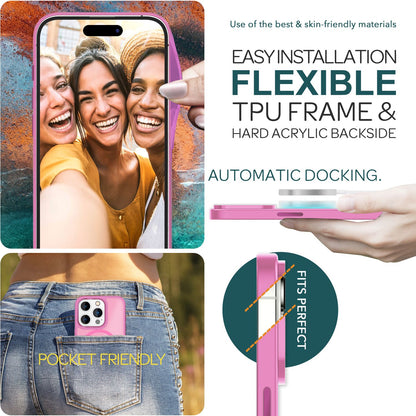 MagSafe Hülle Hybrid für iPhone 15 Pro Max Frosted Hard Case Schutz Handyhülle