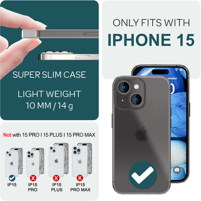 NALIA Semi-Transparent Case kompatibel mit iPhone 15 Hülle, 0,3mm Extrem Schlankes Hardcase, Frosted Cover Matt Durchscheinend Ultra-Dünn Anti-Fingerabdruck Schutzhülle Robust NALIA SlimFit Hülle