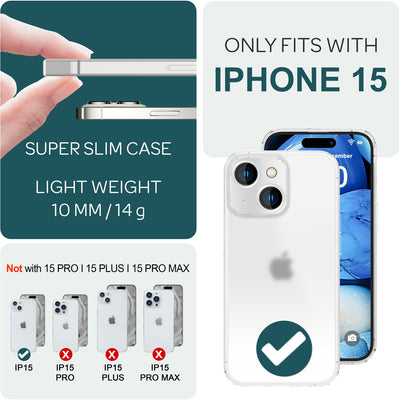 NALIA Semi-Transparent Case kompatibel mit iPhone 15 Hülle, 0,3mm Extrem Schlankes Hardcase, Frosted Cover Matt Durchscheinend Ultra-Dünn Anti-Fingerabdruck Schutzhülle Robust NALIA SlimFit Hülle