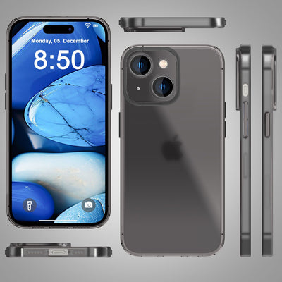 NALIA Semi-Transparent Case kompatibel mit iPhone 15 Hülle, 0,3mm Extrem Schlankes Hardcase, Frosted Cover Matt Durchscheinend Ultra-Dünn Anti-Fingerabdruck Schutzhülle Robust NALIA SlimFit Hülle