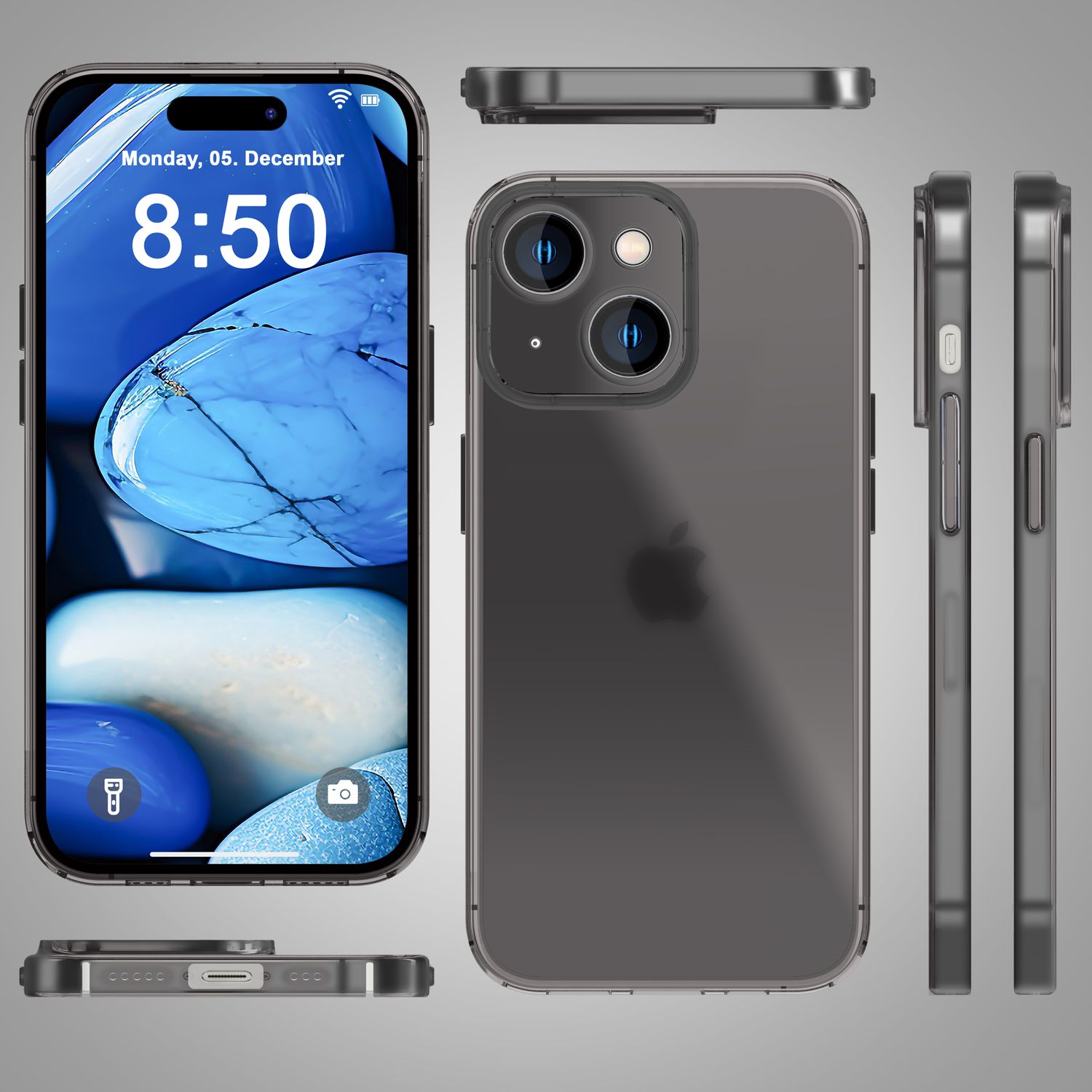 NALIA Hardcase iPhone 15 Plus matt transparent stoßfest NALIA SlimFit Hülle