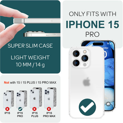 NALIA Semi-Transparent Case kompatibel mit iPhone 15 Pro Hülle, 0,3mm Extrem Schlankes Hardcase, Frosted Cover Matt Durchscheinend Ultra-Dünn Anti-Fingerabdruck Robust Leicht NALIA SlimFit Hülle