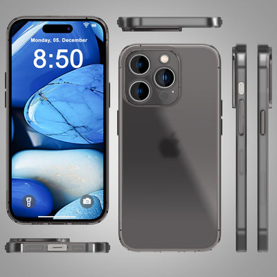 NALIA Semi-Transparent Case kompatibel mit iPhone 15 Pro Hülle, 0,3mm Extrem Schlankes Hardcase, Frosted Cover Matt Durchscheinend Ultra-Dünn Anti-Fingerabdruck Robust Leicht NALIA SlimFit Hülle