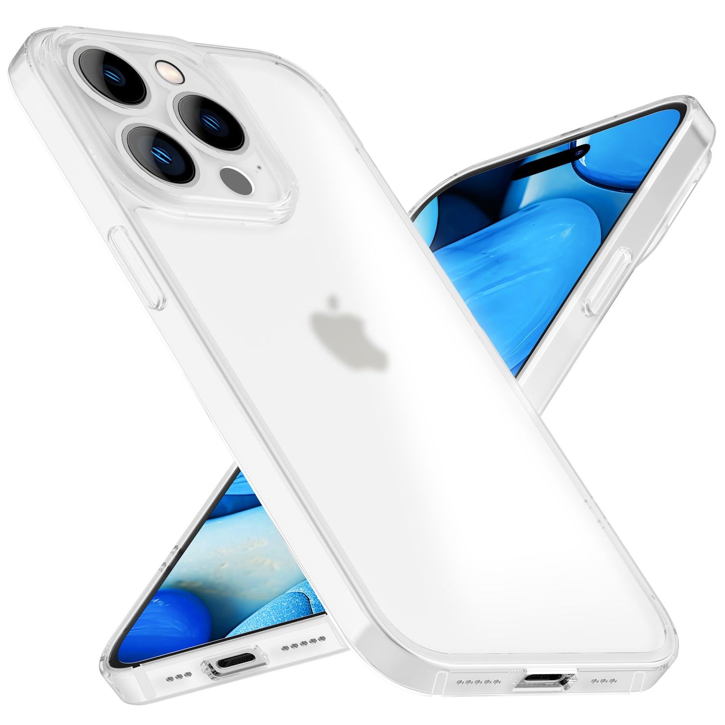 Halb Klar Hülle für iPhone 15 Pro Max, Dünn Leicht Anti-Fingerabdruck Case Matt