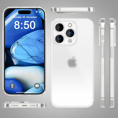 NALIA Semi-Transparent Case kompatibel mit iPhone 15 Pro Max Hülle, 0,3mm Extrem Schlankes Hardcase, Frosted Cover Matt Durchscheinend Ultra-Dünn Anti-Fingerabdruck Robust Leicht NALIA SlimFit Hülle