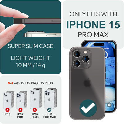 NALIA Semi-Transparent Case kompatibel mit iPhone 15 Pro Max Hülle, 0,3mm Extrem Schlankes Hardcase, Frosted Cover Matt Durchscheinend Ultra-Dünn Anti-Fingerabdruck Robust Leicht NALIA SlimFit Hülle