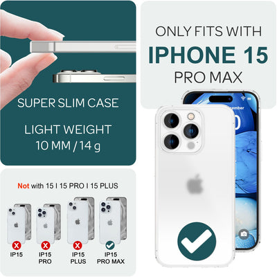 NALIA Semi-Transparent Case kompatibel mit iPhone 15 Pro Max Hülle, 0,3mm Extrem Schlankes Hardcase, Frosted Cover Matt Durchscheinend Ultra-Dünn Anti-Fingerabdruck Robust Leicht NALIA SlimFit Hülle