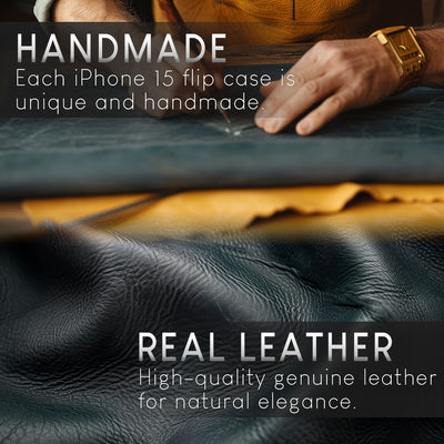 NALIA Echtlederhülle für iPhone 15 Pro Max – RFID Wallet & Magnet-Verschluss – LEVANTO (Handgefertigte Klapphülle) – Marke aus Berlin Dunkelblau NALIA Protective Hülle