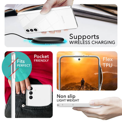 NALIA Transparente Silikonhülle für Samsung Galaxy S24 – Anti-Gelb & Rutschfest – GLAZE (Handyhülle Kristallklar, Schlank & Stoßfest) – Marke aus Berlin Default Title NALIA Transparente Hülle