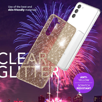 NALIA Glitzerhülle für Samsung Galaxy S24 – Funkelndes Silikon Case – DAZZLIN (Transparent & Stoßfest) – Marke aus Berlin