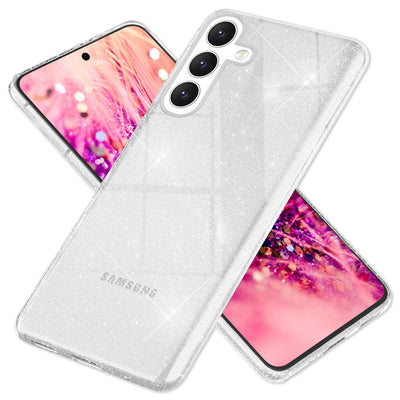NALIA Glitzerhülle für Samsung Galaxy S24 Plus – Funkelndes Silikon Case – DAZZLIN (Transparent & Stoßfest) – Marke aus Berlin Transparent NALIA Transparente Hülle