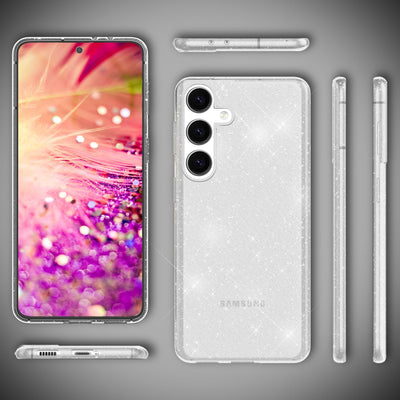 NALIA Glitzerhülle für Samsung Galaxy S24 Plus – Funkelndes Silikon Case – DAZZLIN (Transparent & Stoßfest) – Marke aus Berlin Transparent NALIA Transparente Hülle