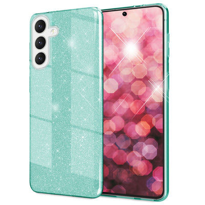 NALIA Glitzerhülle für Samsung Galaxy S24 – Funkelnder Glitzer-Look & Grip – SHINEPOP (Silikon Case) – Marke aus Berlin Mint-Grün NALIA Protective Hülle