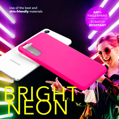 NALIA Neon Silikonhülle für Samsung Galaxy S24 – Soft-Touch & Signal-Neon – NEONSHOCK (Matte Schutzhülle) – Marke aus Berlin Pink NALIA Neon Hülle