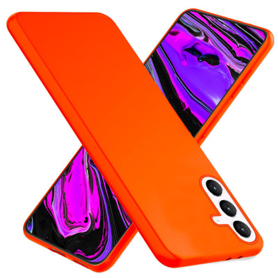 NALIA Neon Silikonhülle für Samsung Galaxy S24 Plus – Soft-Touch & Signal-Neon – NEONSHOCK (Matte Schutzhülle) – Marke aus Berlin Orange NALIA Neon Hülle