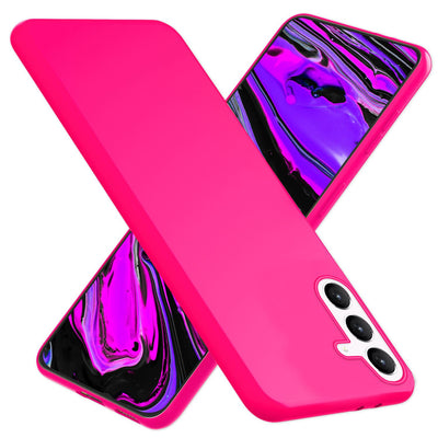 NALIA Neon Silikonhülle für Samsung Galaxy S24 Plus – Soft-Touch & Signal-Neon – NEONSHOCK (Matte Schutzhülle) – Marke aus Berlin Pink NALIA Neon Hülle